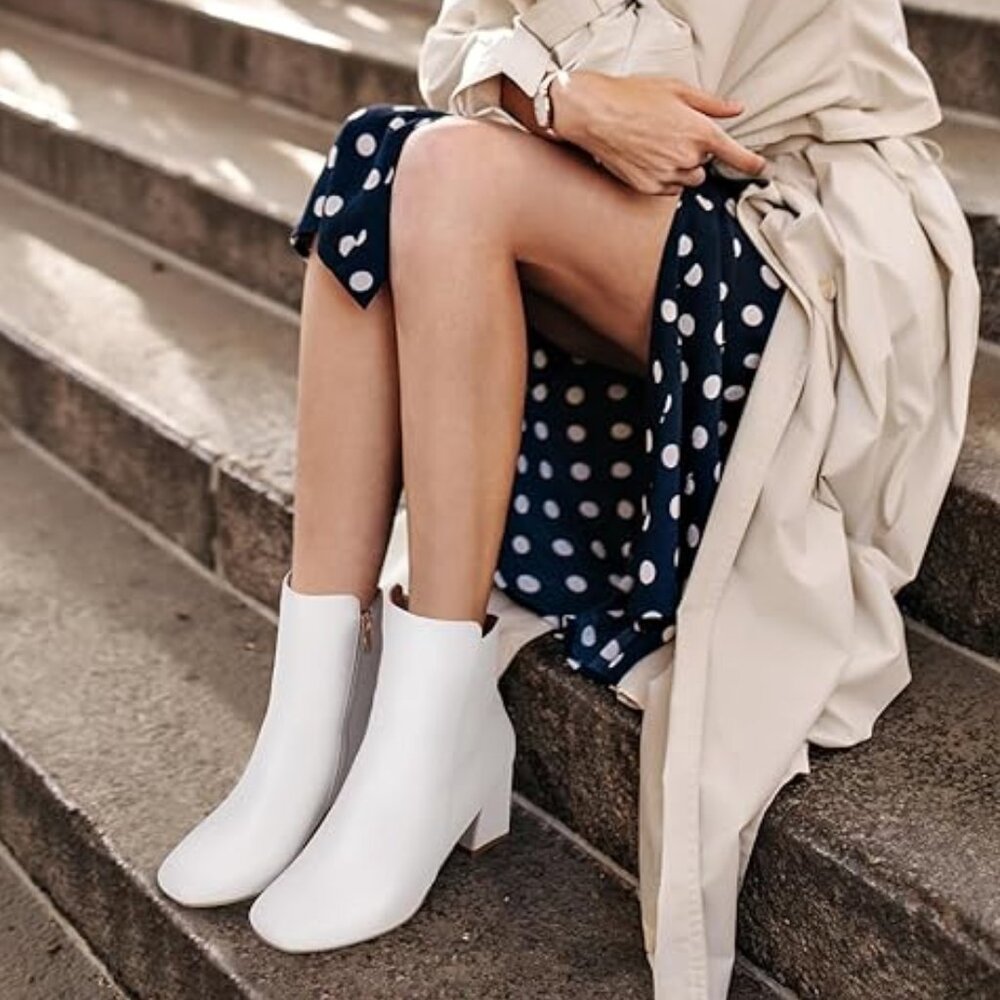 Ada Fashion Square Toe Ankle Boots